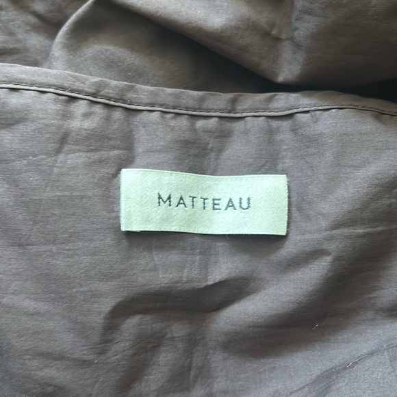 Matteau Gathered Brown Cotton Poplin Maxi Dress - Picture 12 of 15